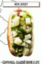hot dog burgonyával, paprikával és hagymával
