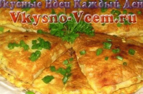 Sajttal sült palacsinta hússal
