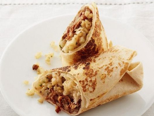 Fénykép Burrito-ból karfiol és Chorizo-val