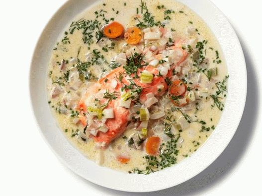 Fotó lazacos és kapros chowderrel egy lassú tűzhelyben