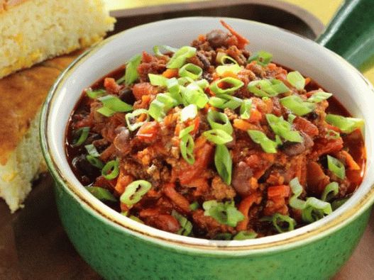 Fénykép Chile darált marhahúsból és sárgarépából