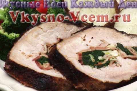 Töltött sertéshús spenóttal és sajttal