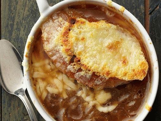 Fotós francia hagymaleves citrommal és kétféle sajttal