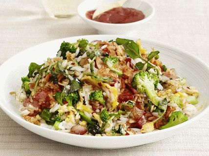 Fotókáposzta brokkoli rizzsel és karamellizált szalonnával