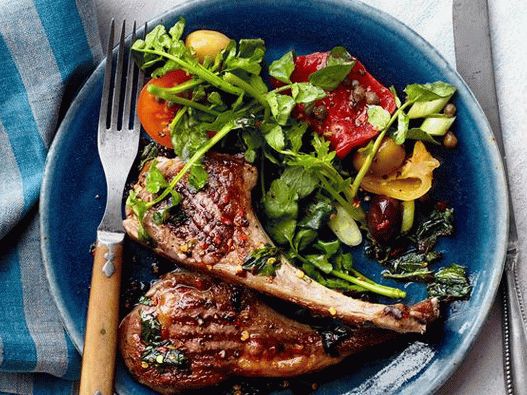 Fénykép báránycsomagolt grillezett menta