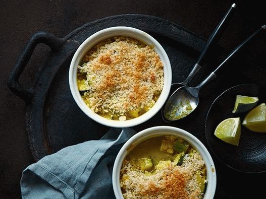 Fotó curry-kókusztejben, edényben sütve