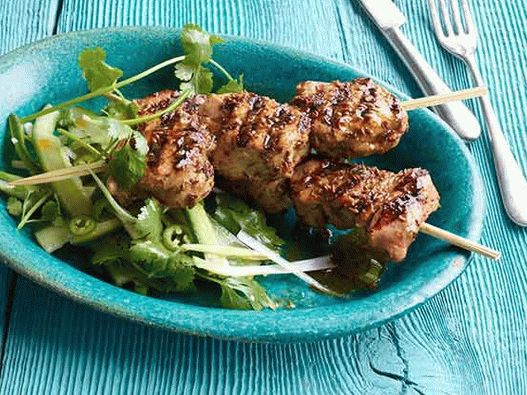 Fotó sertés kebab kömény és chili