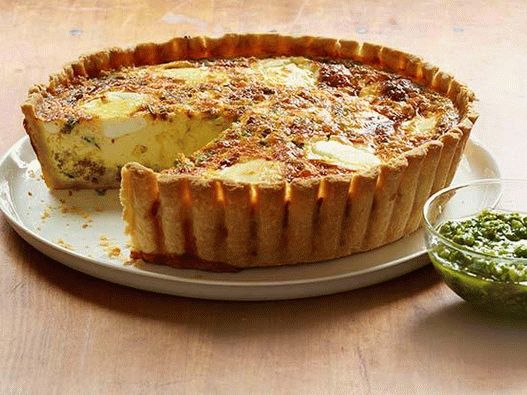 Fénykép Quiche darált hús és kecskesajttal