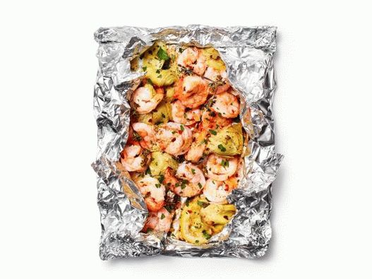 Fotógarnélarák articsókával grillezett fóliában