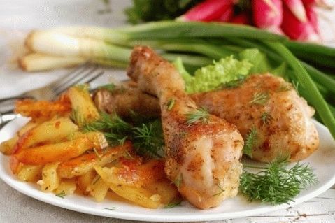 Csirke és burgonya a sütőben - recept