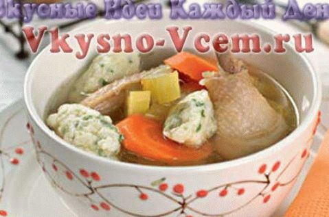 Csirkeleves kagyló gombócokkal