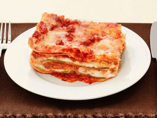 Fénykép Lasagna tökből és darált húsból