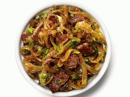 Fotóhagyma élvezet baconnal (előétel szósz)