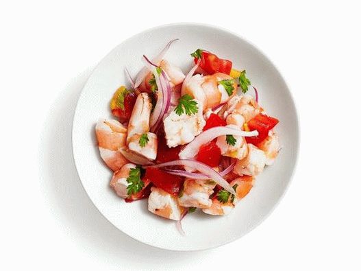 Fotó fűszeres garnélarák ceviche paradicsommal