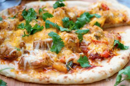 Thai grillezett csirkepizza fénykép