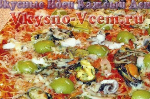 garnélarák és kagyló pizza