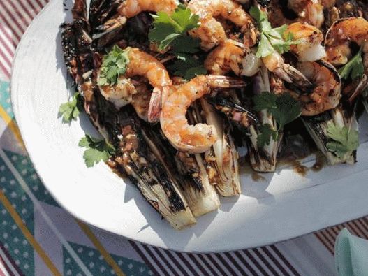 Ételfotózás - grillezett garnélarák és grillezett radicchio