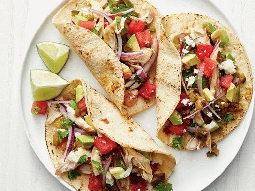 Fotó az ételről - Tacos csirkével és görögdinnyével