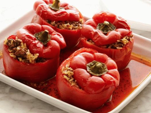 Töltött paprika könnyű töltelékkel