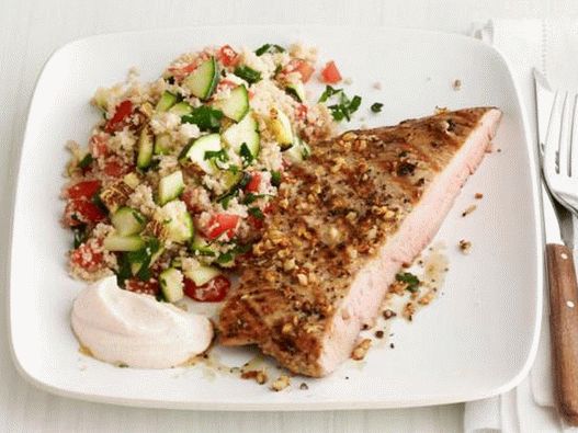 Grillezett sertés cukkini és kuszkusz