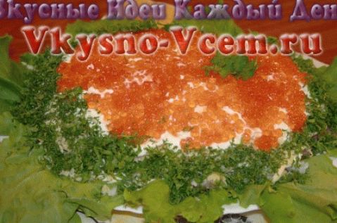 Vörös kaviár és lazac saláta
