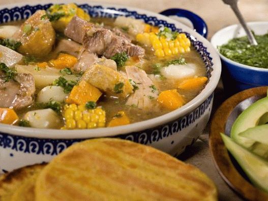 Fénykép Sancocho-ból aji paradicsomos mártással