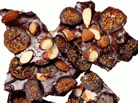 Fotócsokoládé kéreg füstölt mandula és szárított füge