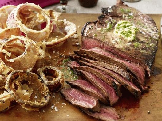 Photo Steak London broil vajjal és zöldekkel