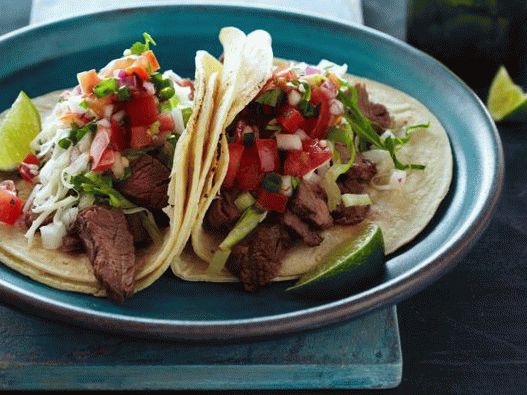 Fénykép Taco carne asada friss salsa