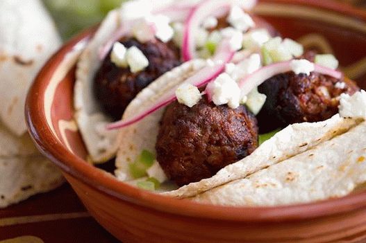 Fotó tacos húsgombócokkal albondigas