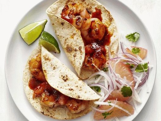 Fénykép tacos rákkal és grapefruit salátával