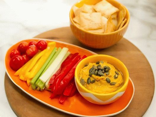 Fotó sütőtök hummus sült fokhagymával