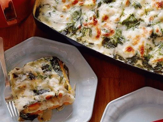 Fotó Vegetáriánus Lasagna tökkel