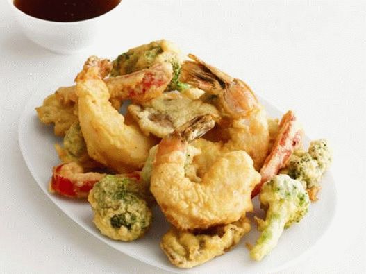 Az étel fényképe - Garnélarák tempura