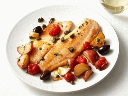 Fotós sült tilapia paradicsommal és burgonyával