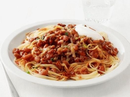 Ételfotózás - Spagetti chili húsmártással